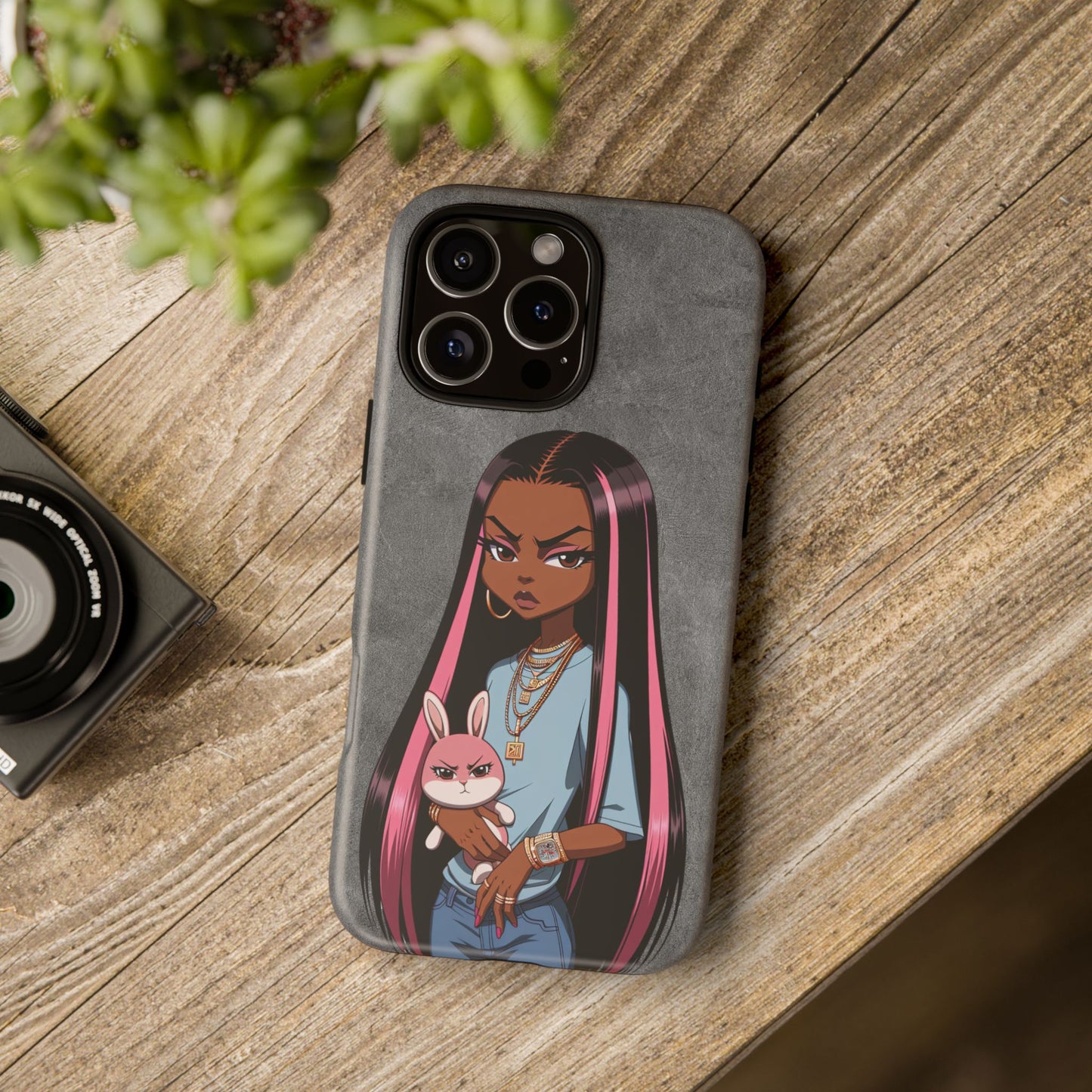 Moxie & her bunny tough Iphone case