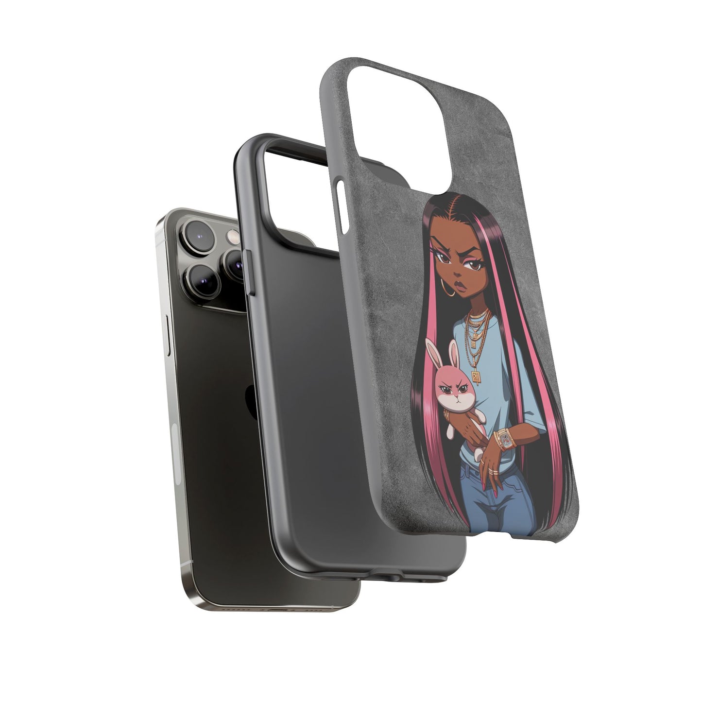 Moxie & her bunny tough Iphone case