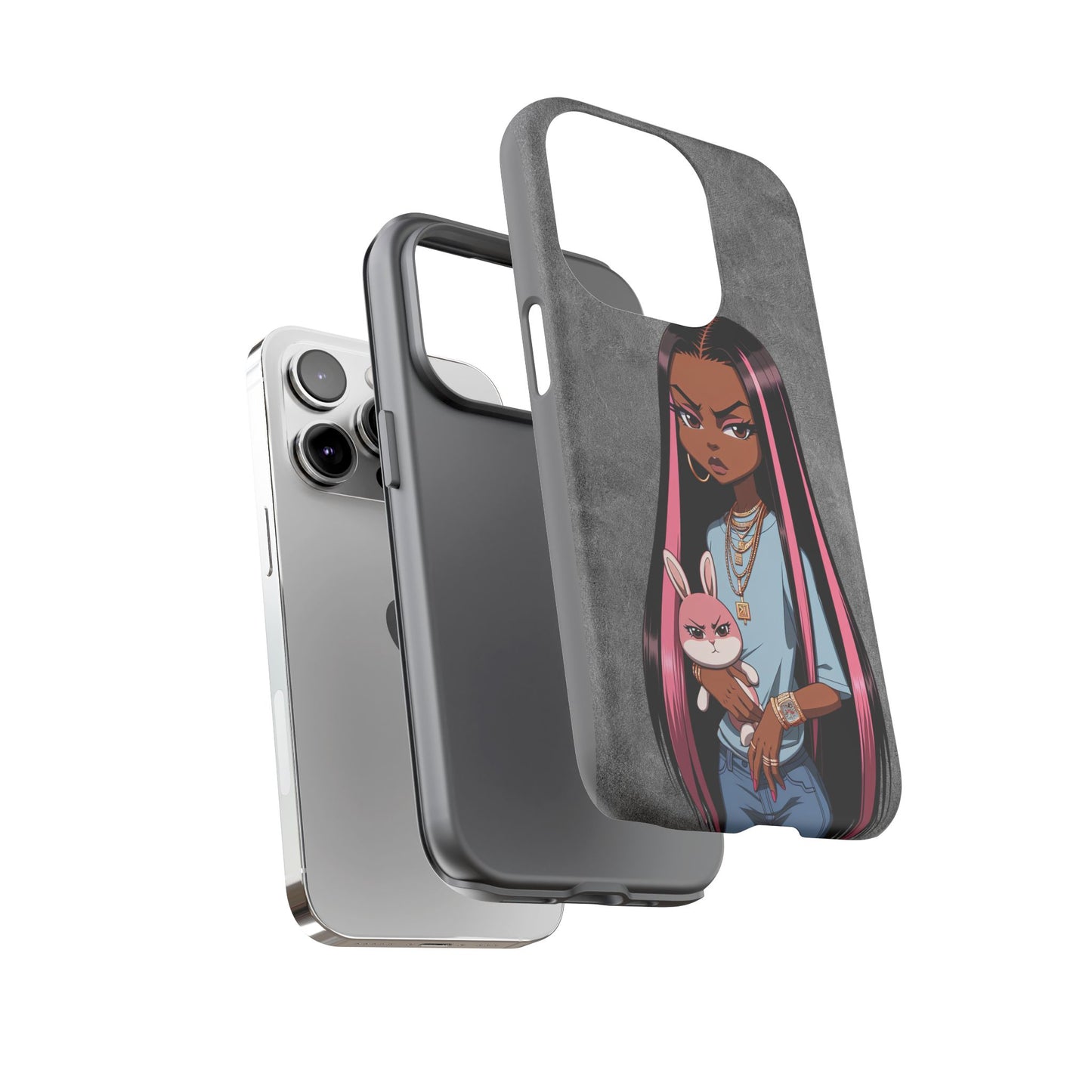 Moxie & her bunny tough Iphone case