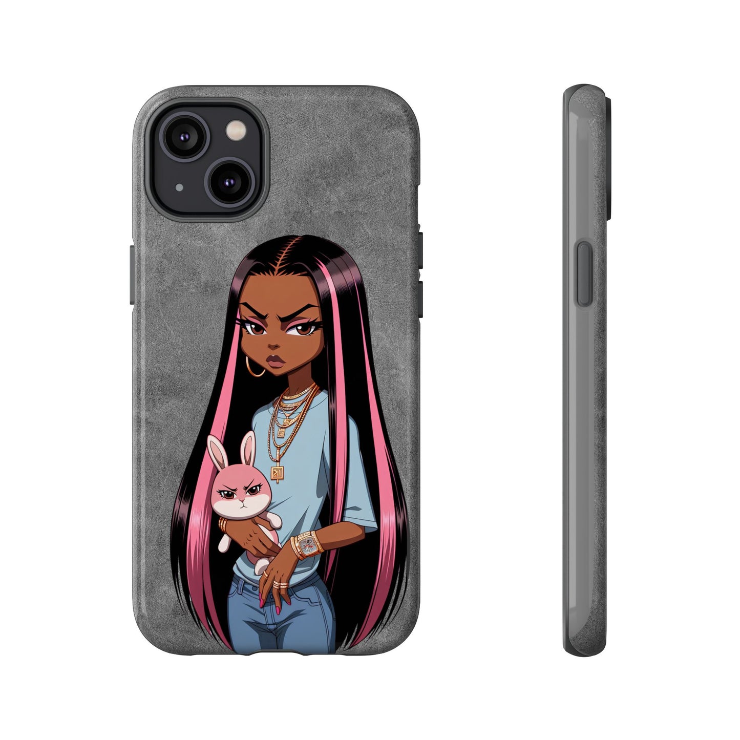 Moxie & her bunny tough Iphone case