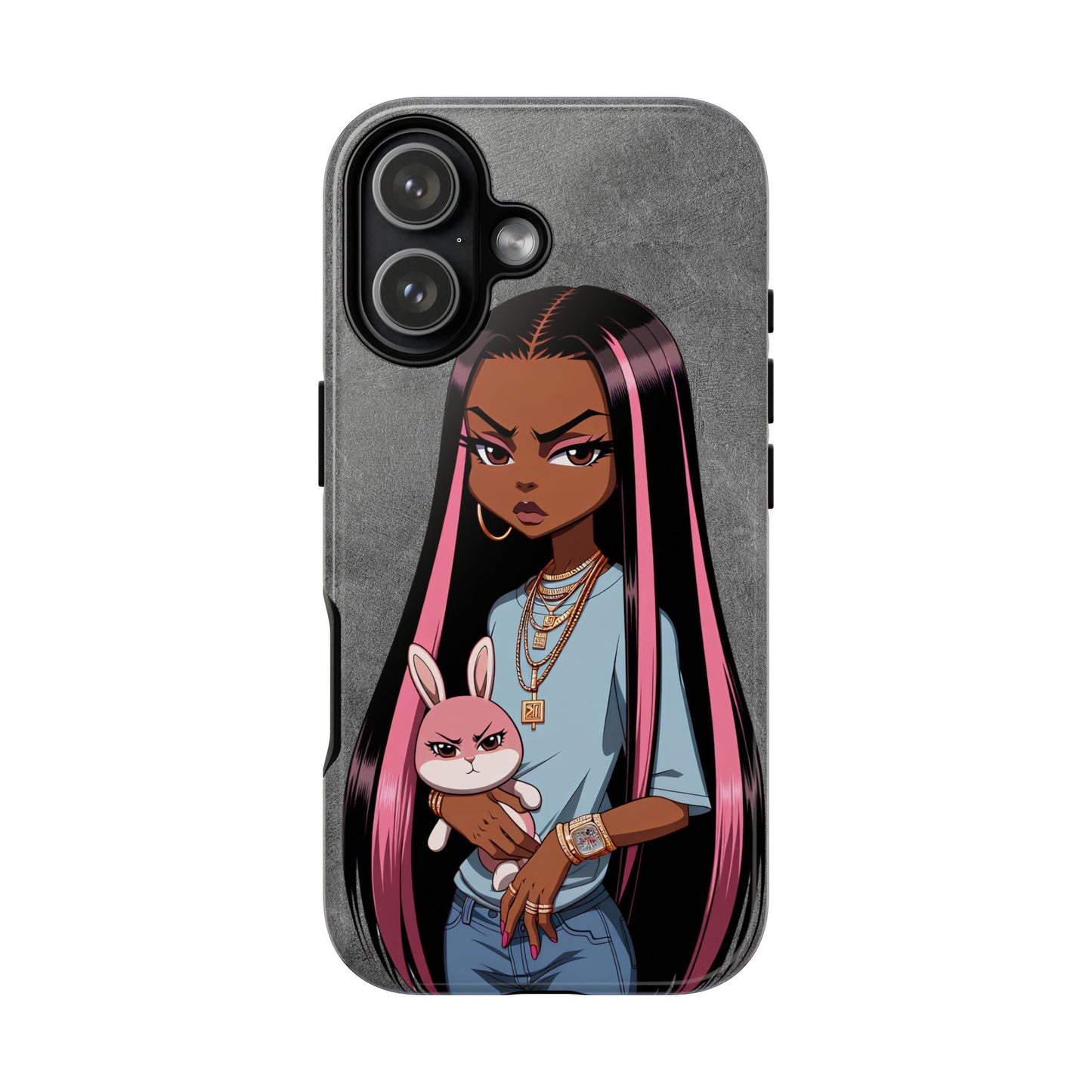 Moxie & her bunny tough Iphone case
