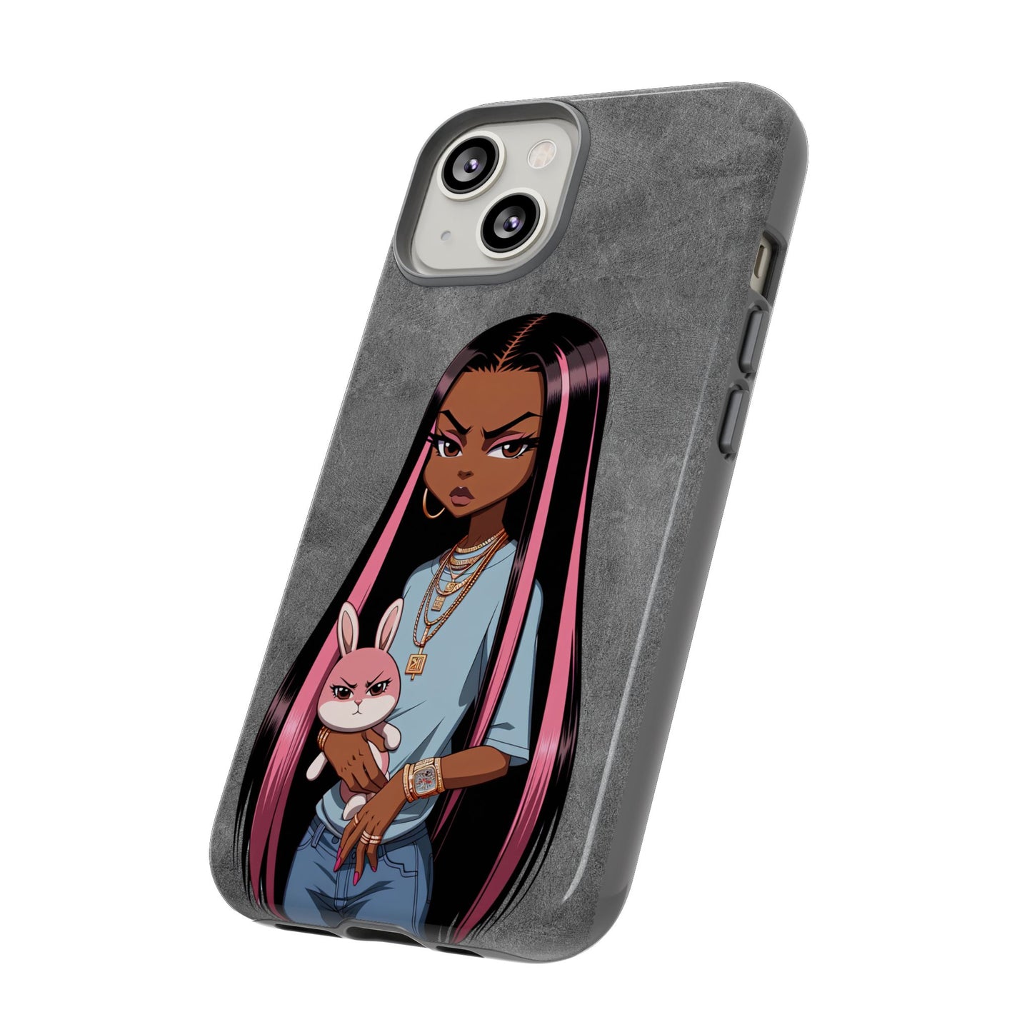 Moxie & her bunny tough Iphone case