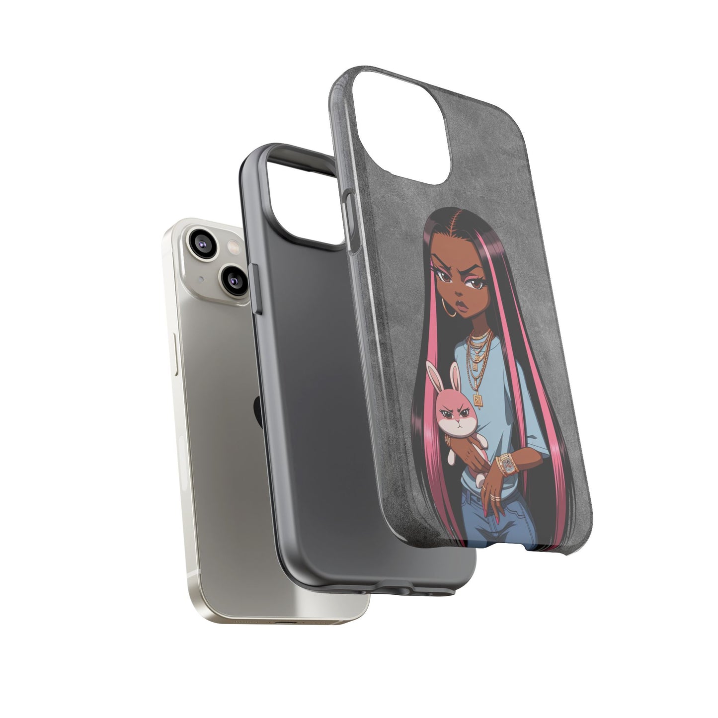 Moxie & her bunny tough Iphone case