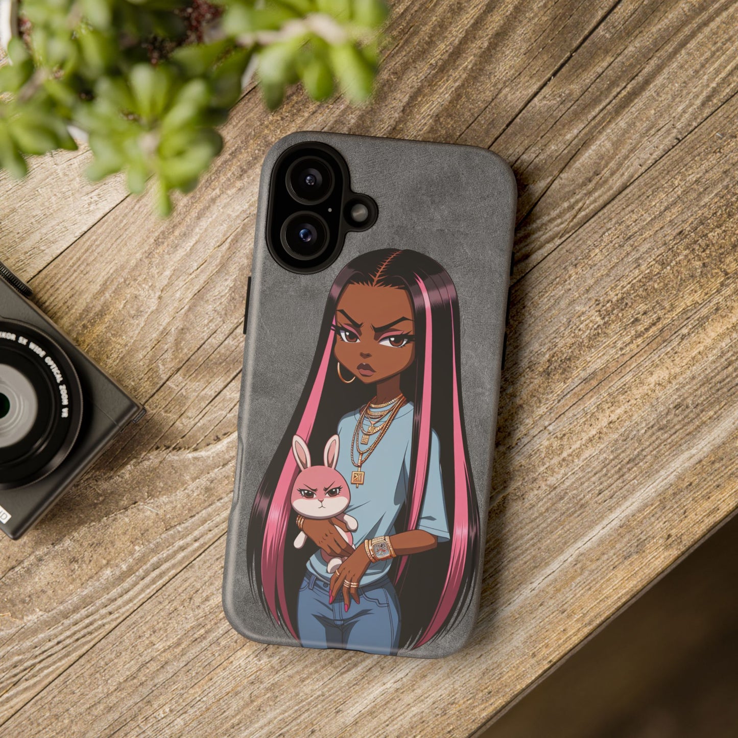 Moxie & her bunny tough Iphone case