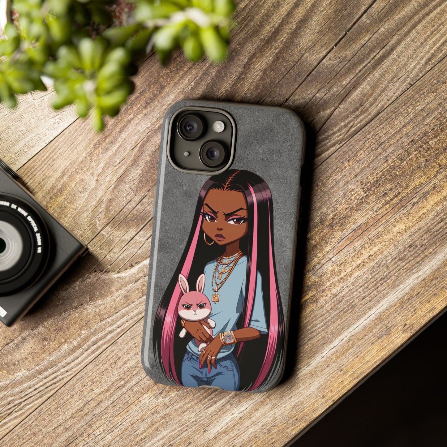 Moxie & her bunny tough Iphone case