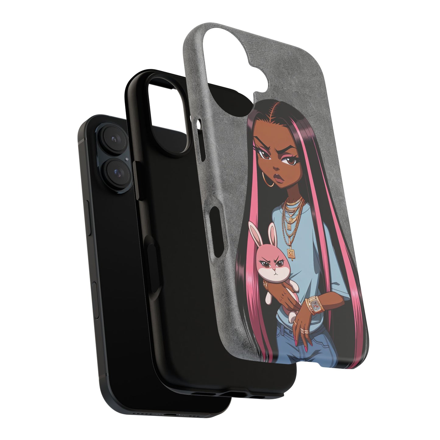 Moxie & her bunny tough Iphone case
