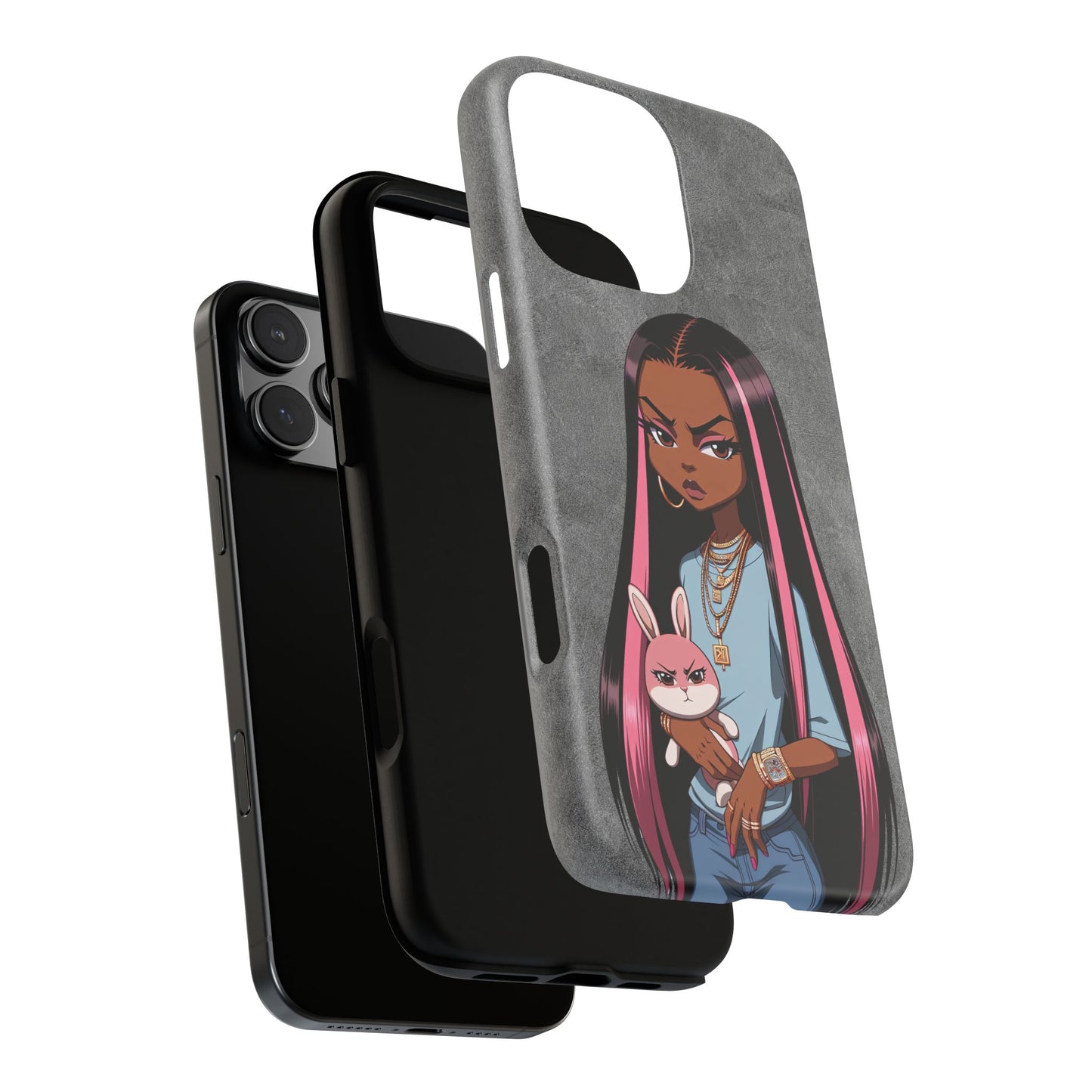 Moxie & her bunny tough Iphone case