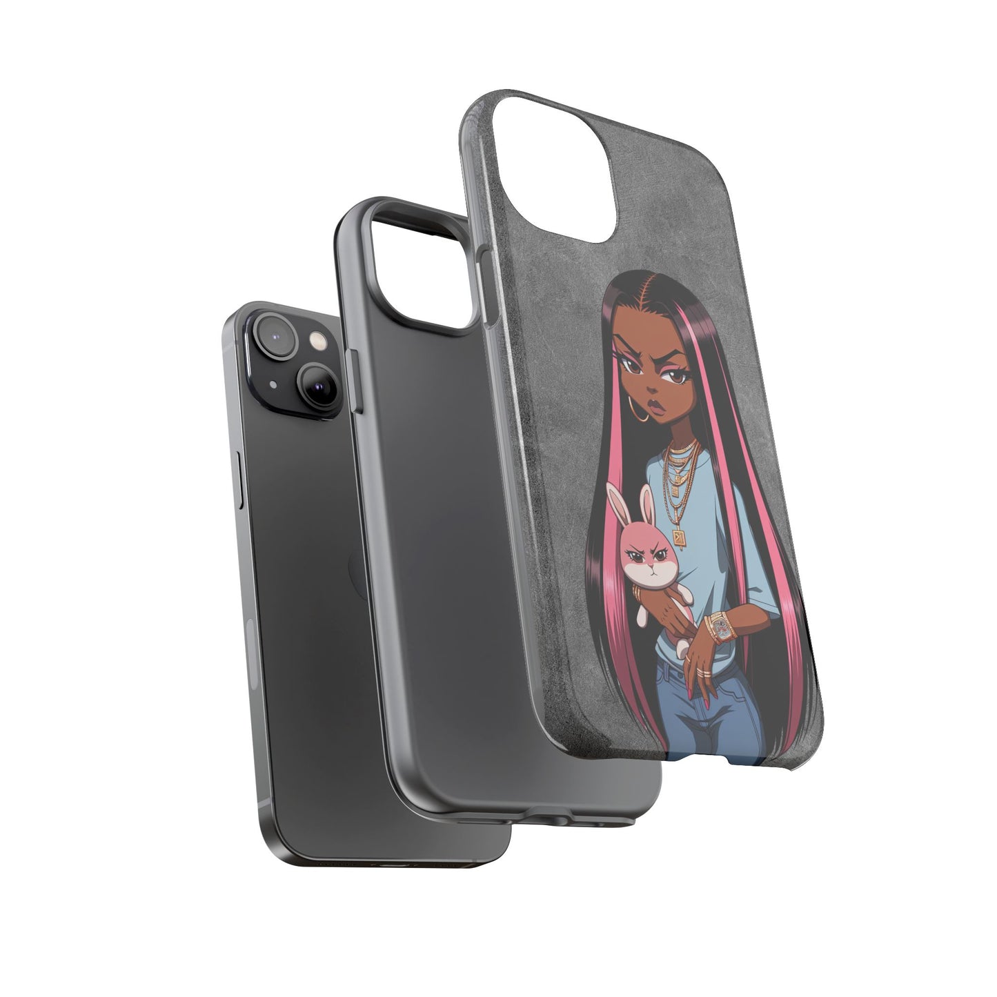 Moxie & her bunny tough Iphone case
