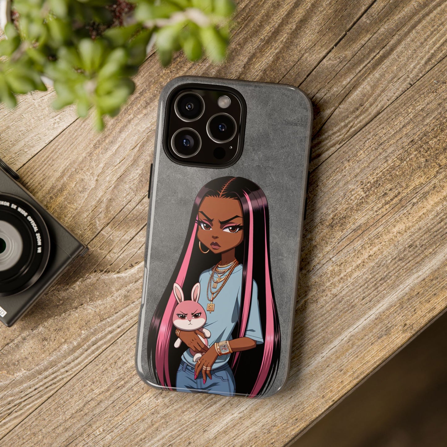 Moxie & her bunny tough Iphone case