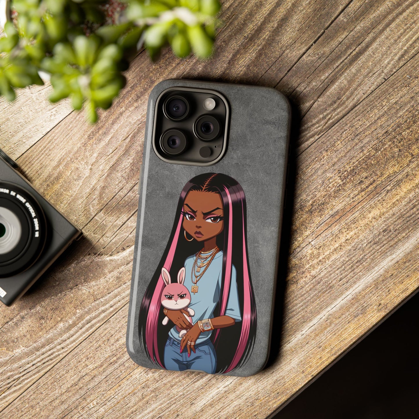 Moxie & her bunny tough Iphone case