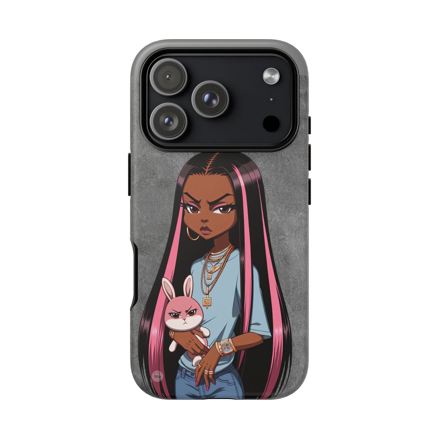 Moxie & her bunny tough Iphone case