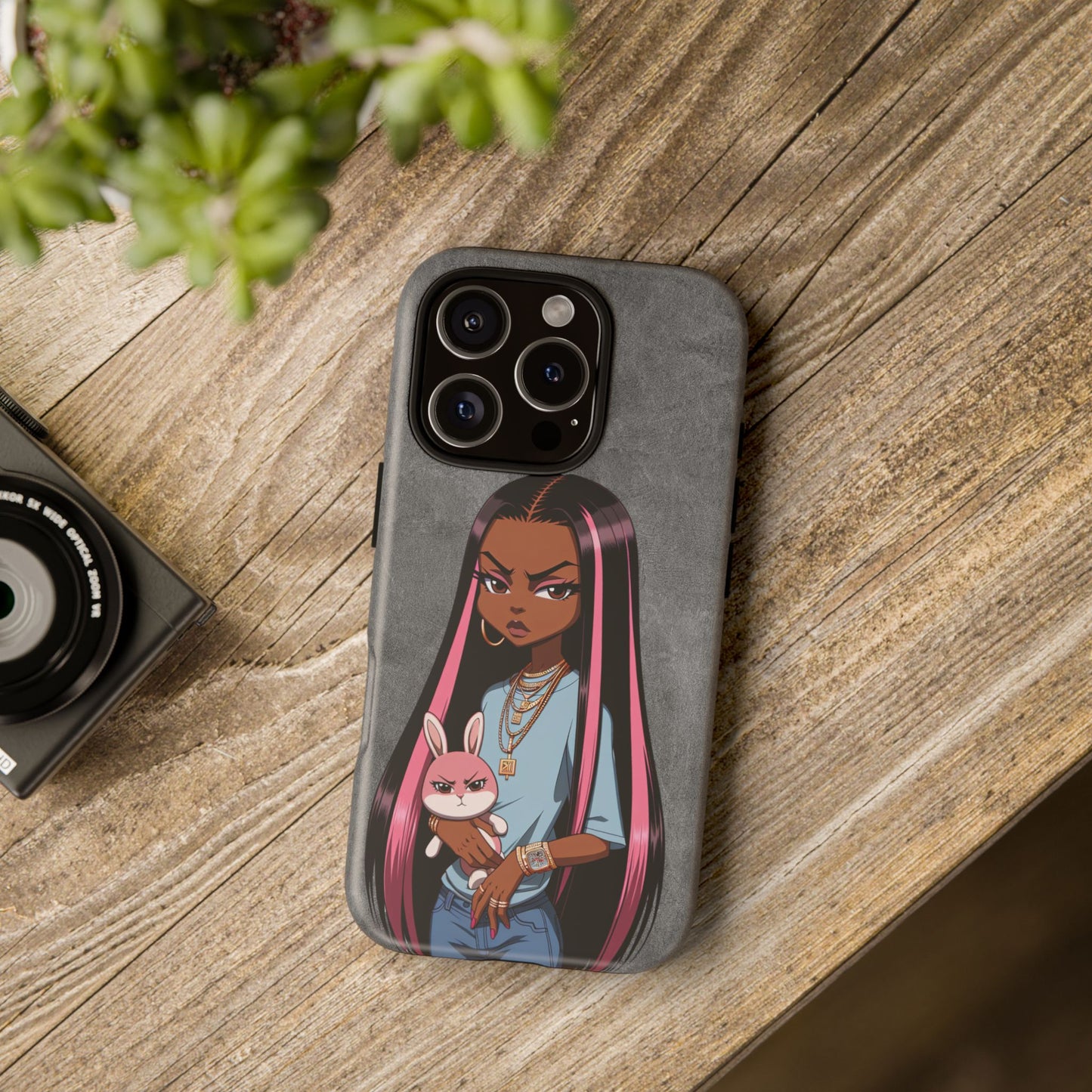 Moxie & her bunny tough Iphone case