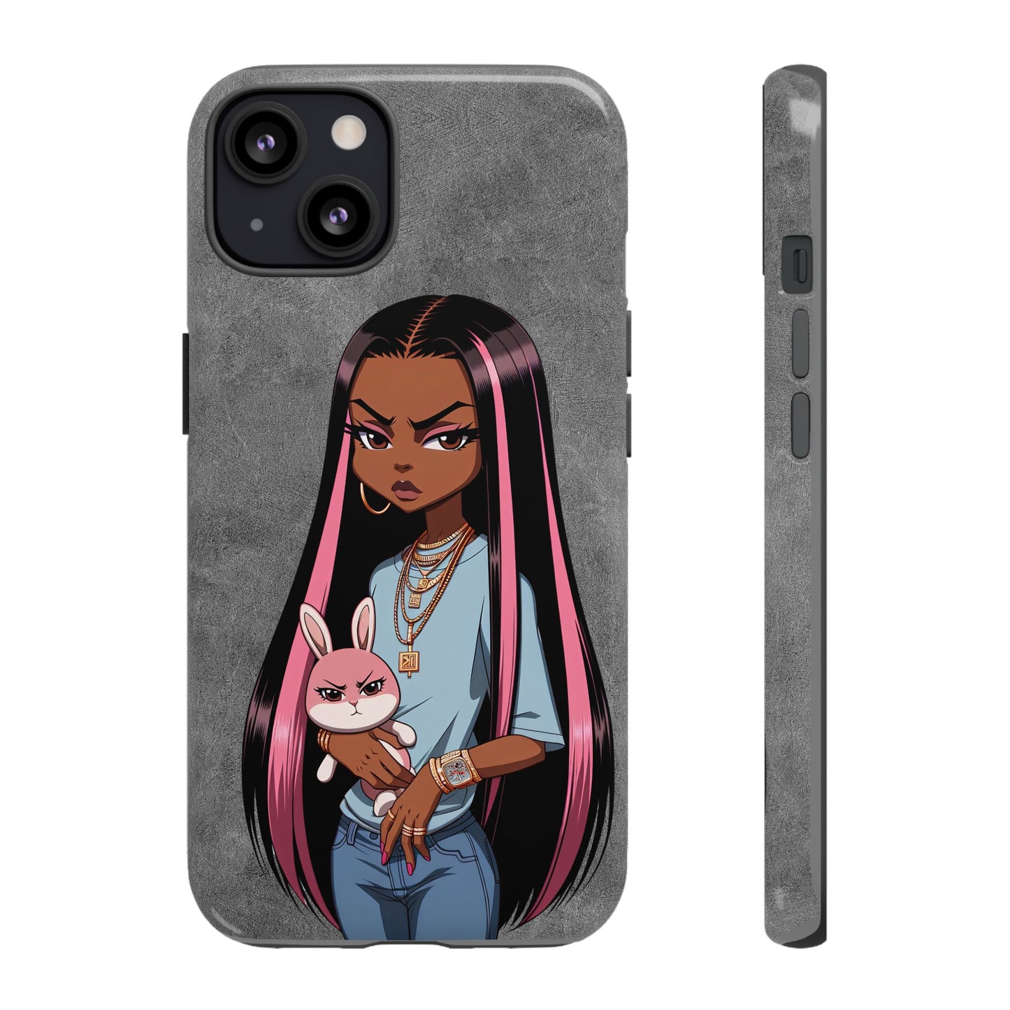 Moxie & her bunny tough Iphone case