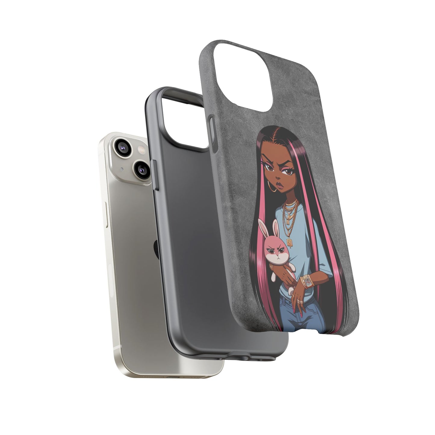 Moxie & her bunny tough Iphone case