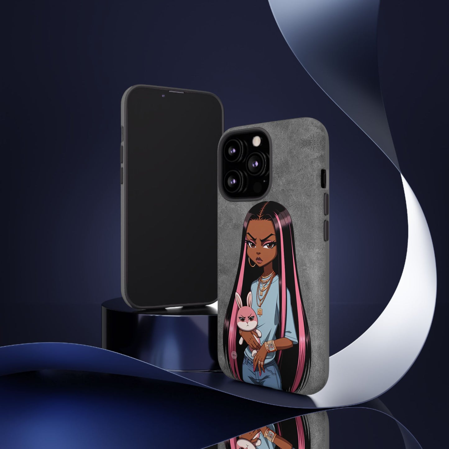 Moxie & her bunny tough Iphone case