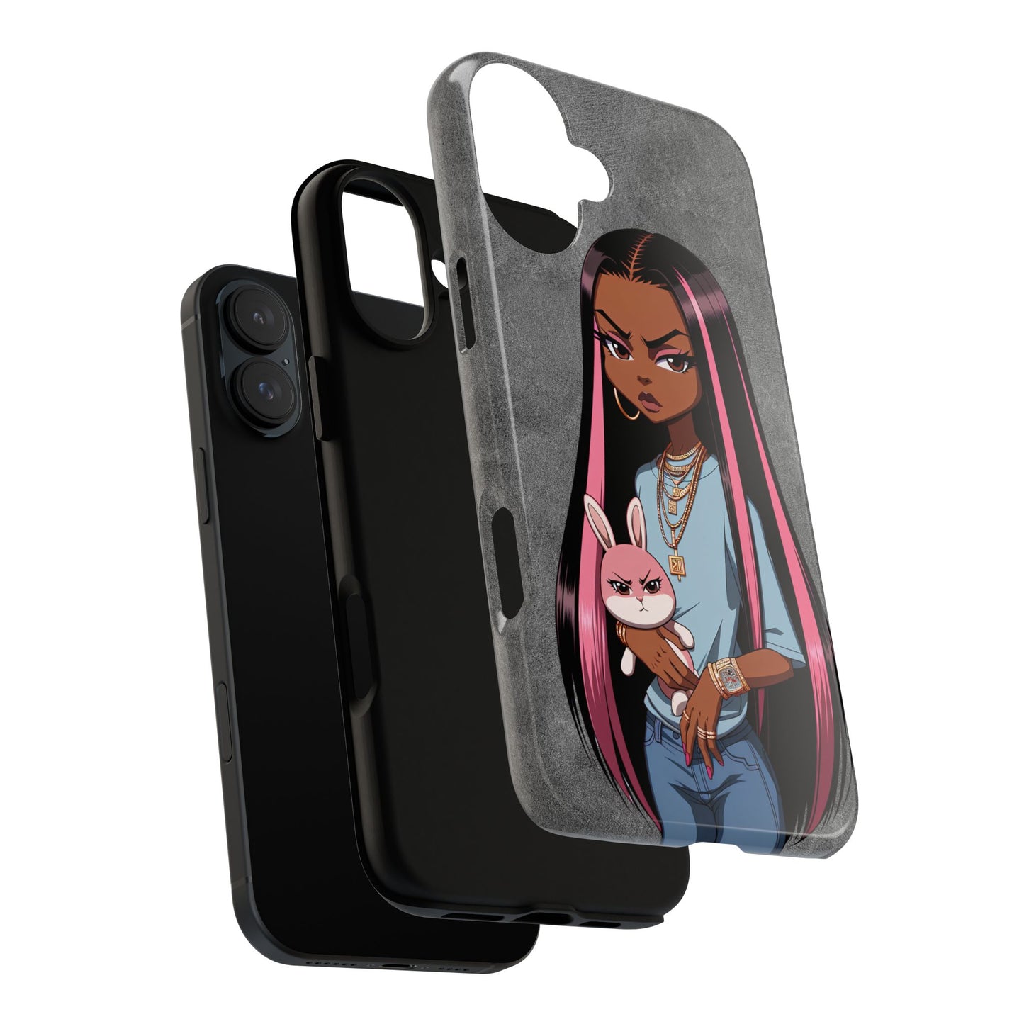 Moxie & her bunny tough Iphone case