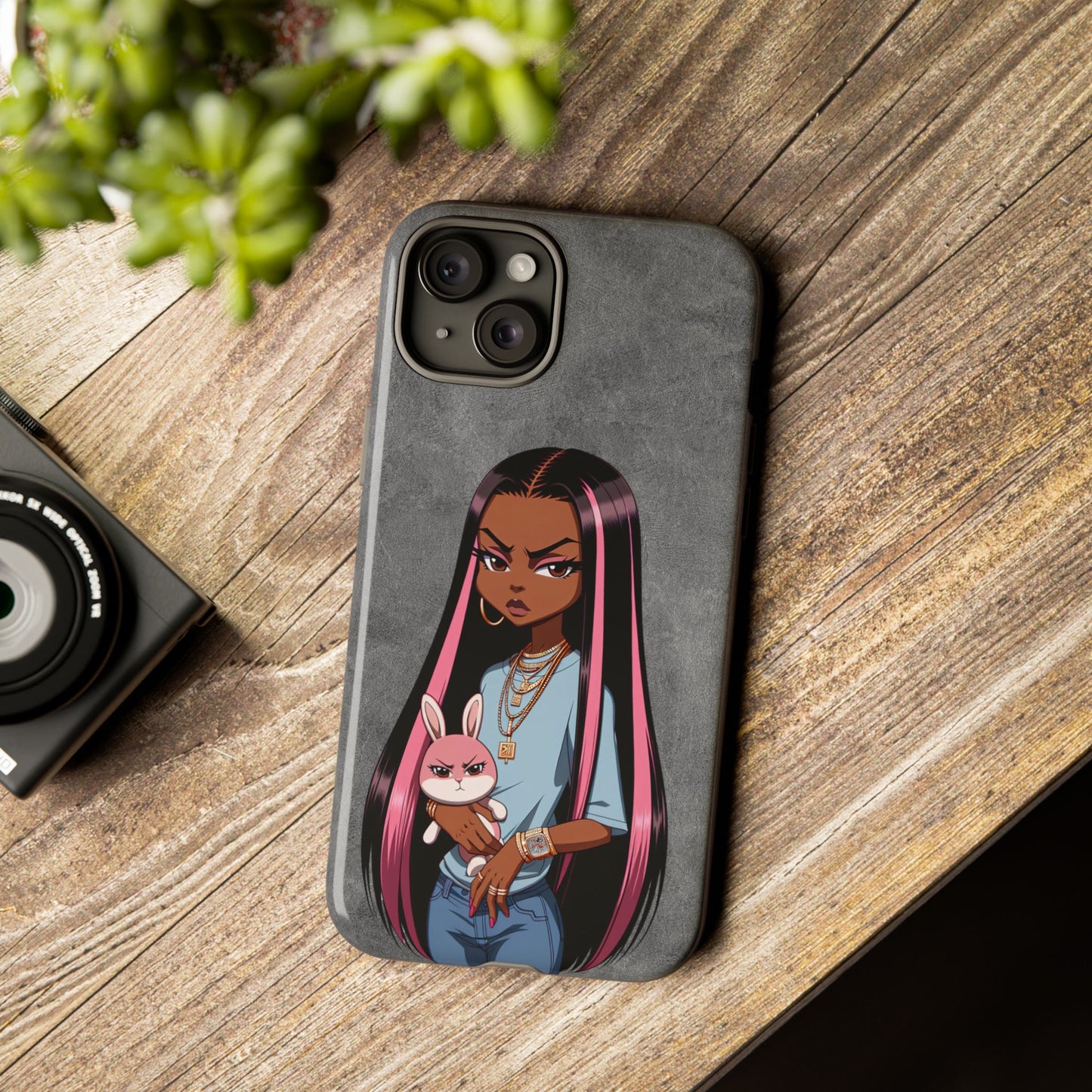Moxie & her bunny tough Iphone case