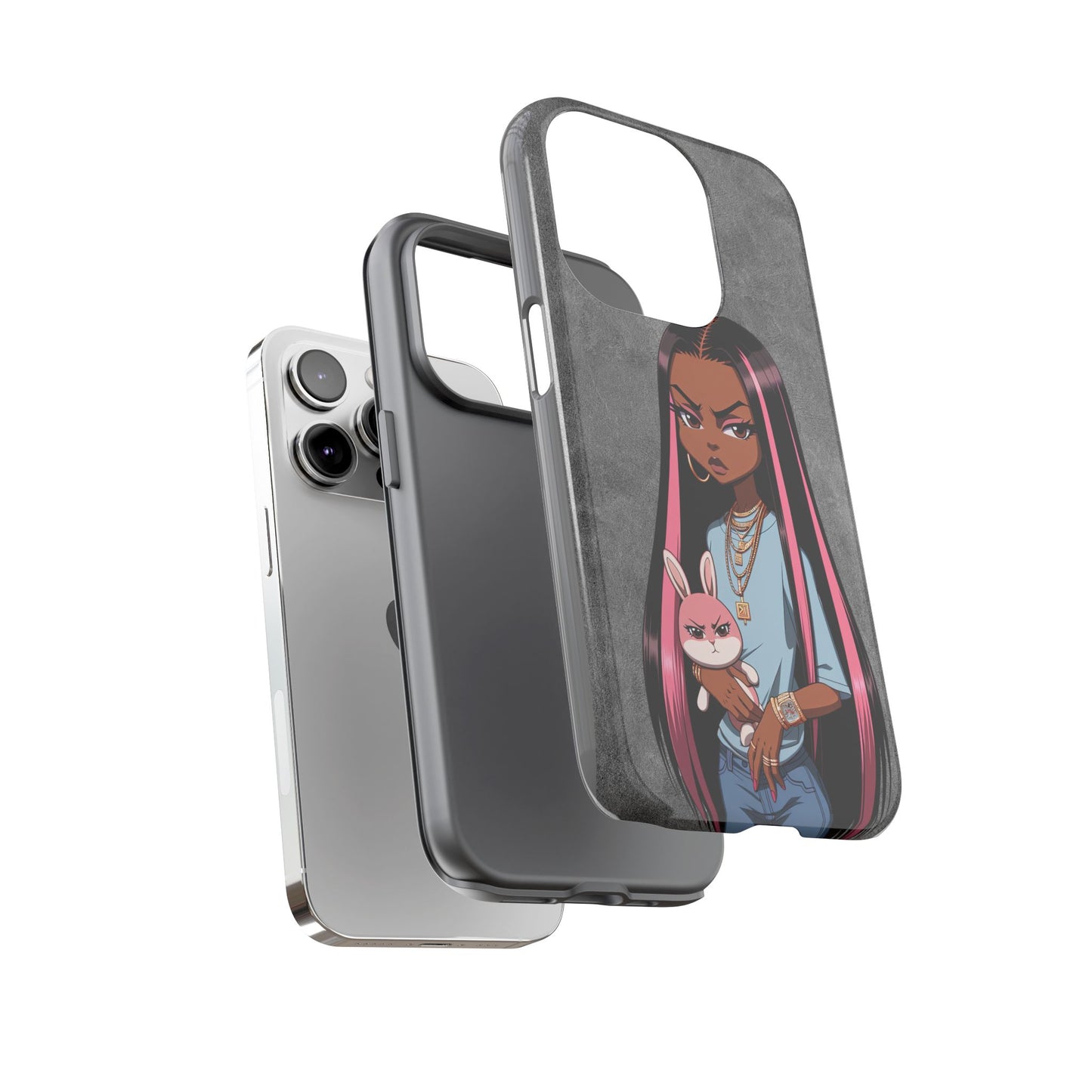 Moxie & her bunny tough Iphone case