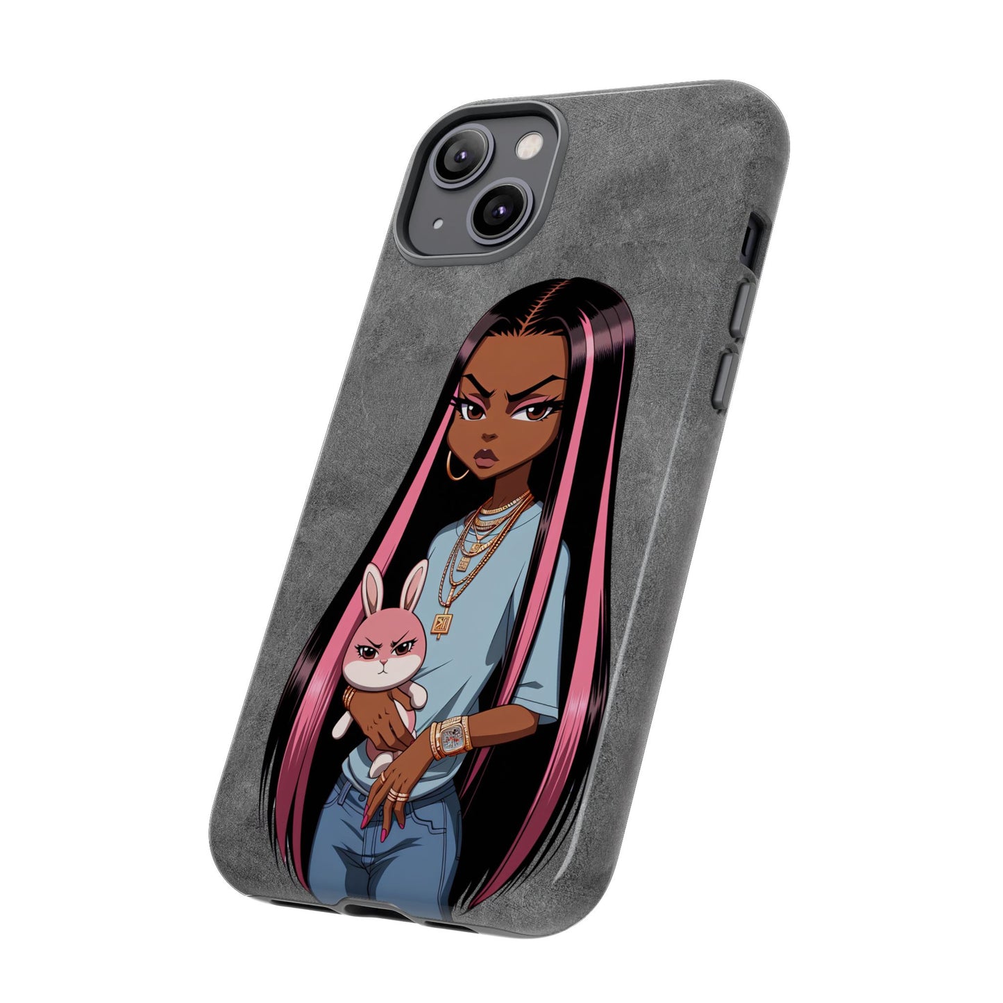Moxie & her bunny tough Iphone case
