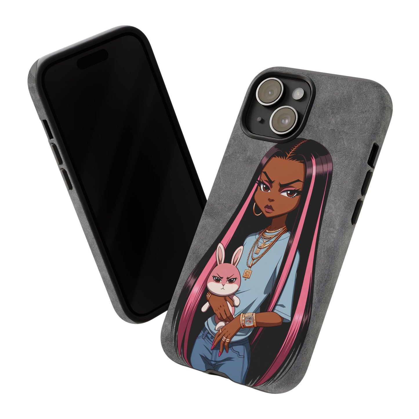 Moxie & her bunny tough Iphone case