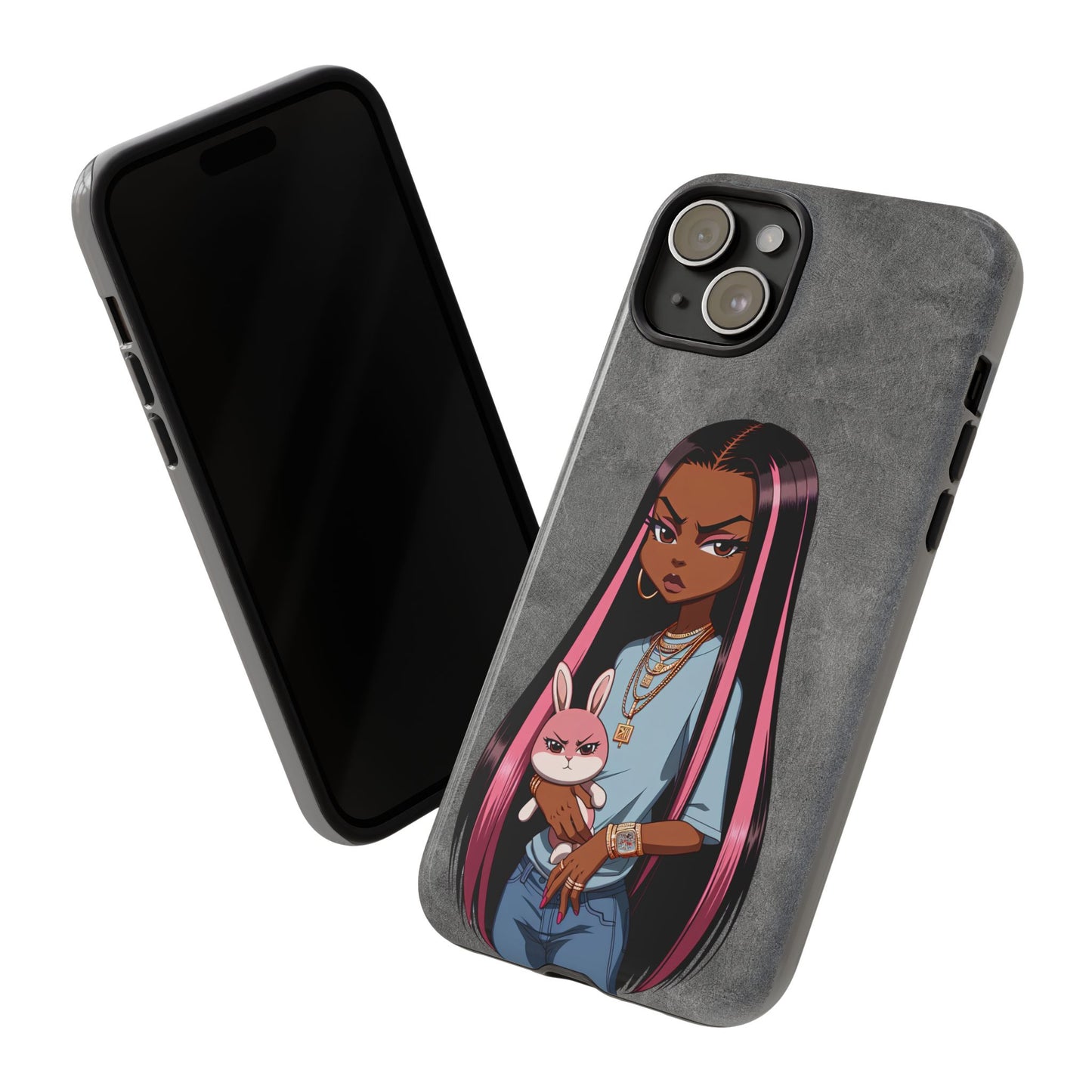 Moxie & her bunny tough Iphone case