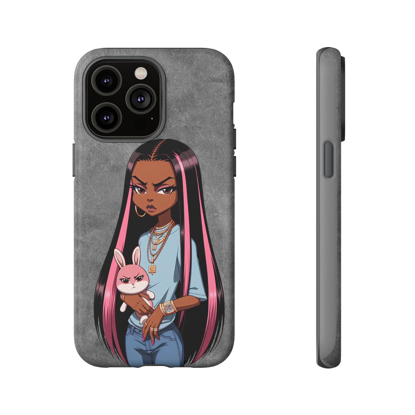 Moxie & her bunny tough Iphone case