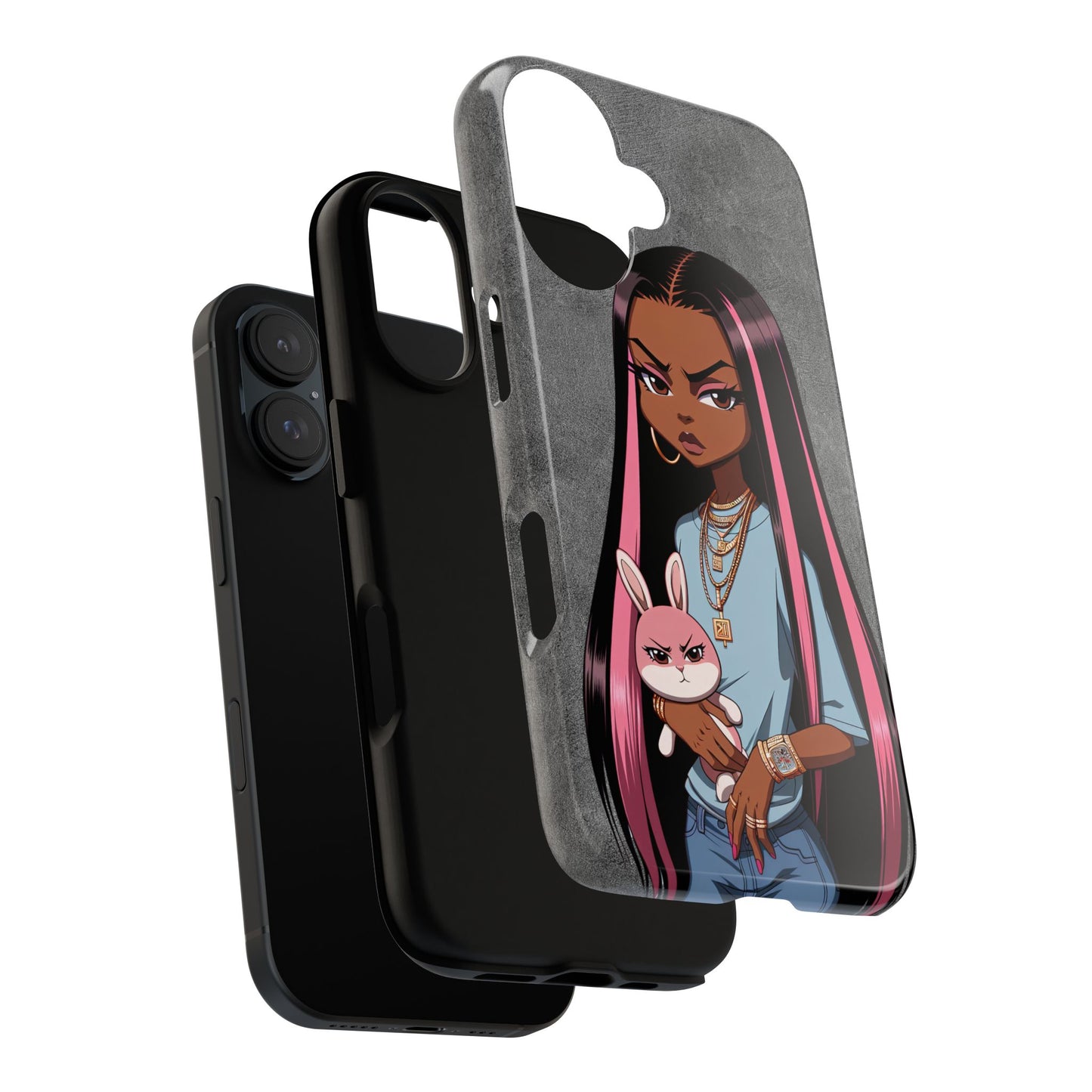 Moxie & her bunny tough Iphone case