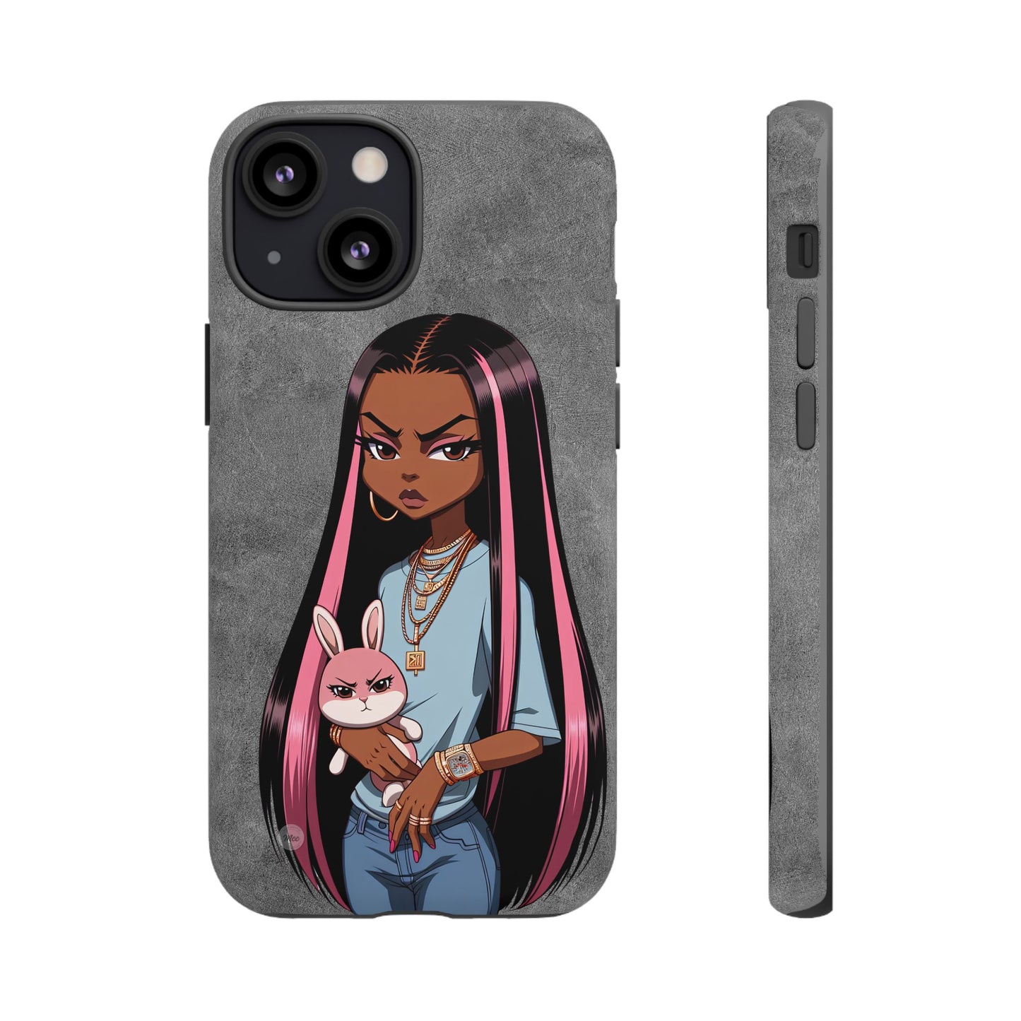 Moxie & her bunny tough Iphone case