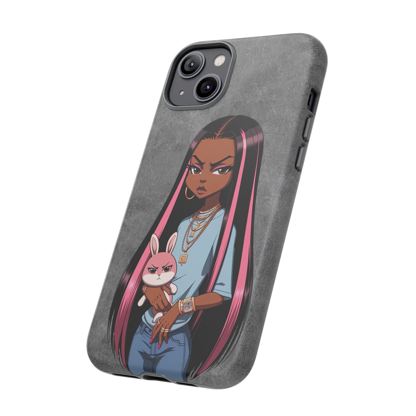 Moxie & her bunny tough Iphone case