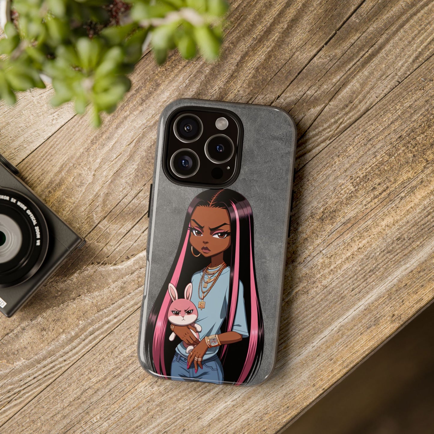 Moxie & her bunny tough Iphone case