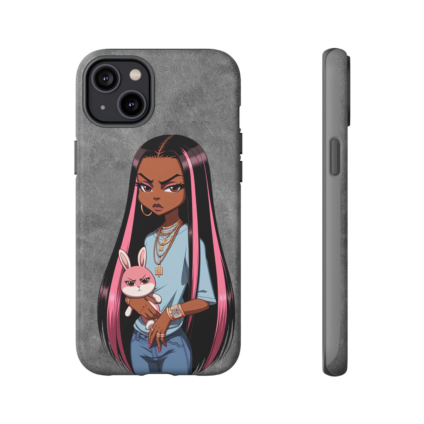 Moxie & her bunny tough Iphone case