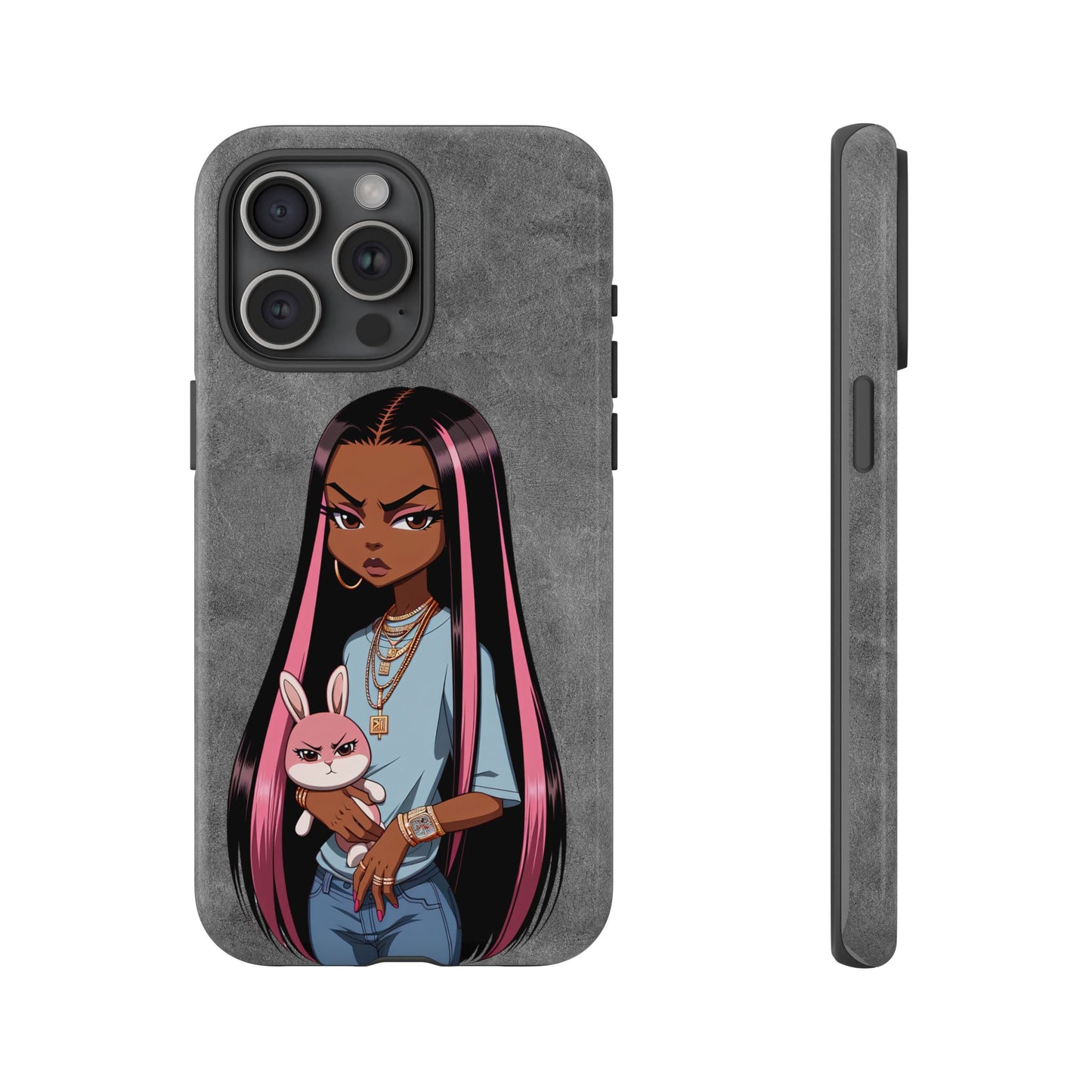 Moxie & her bunny tough Iphone case