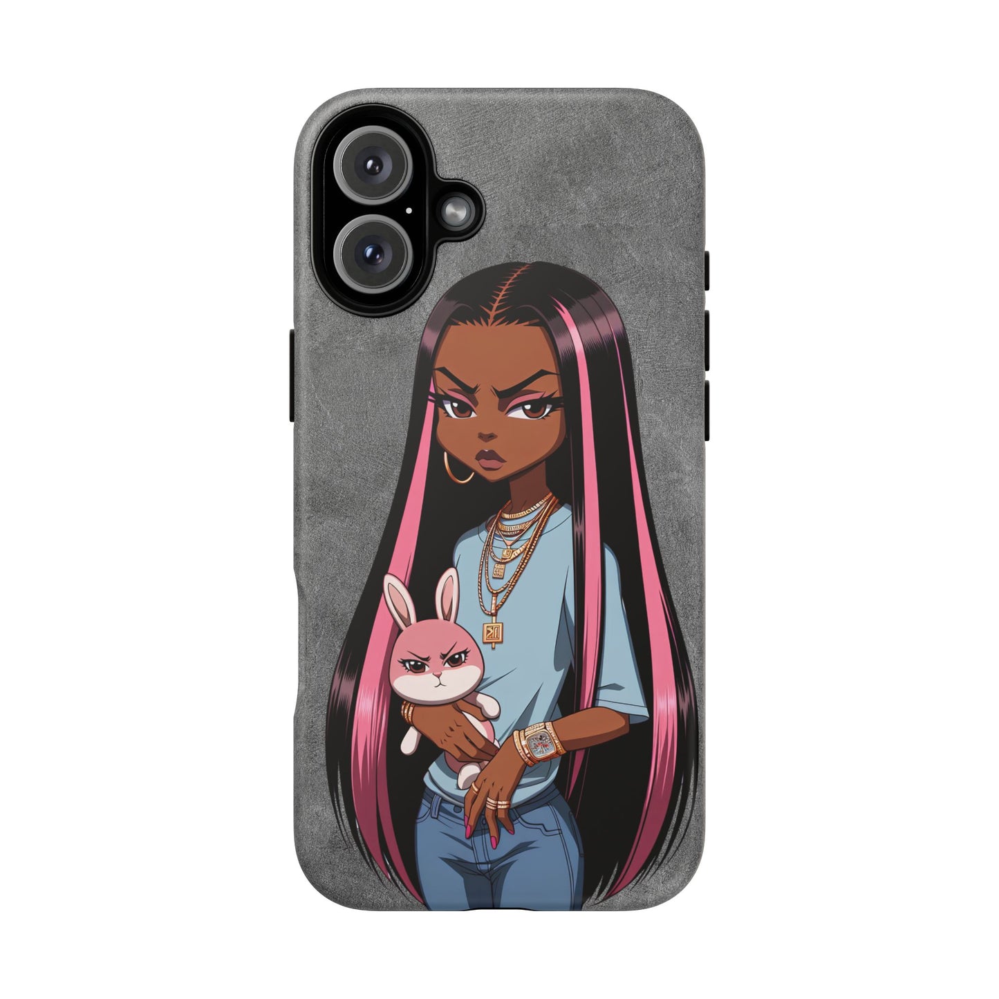 Moxie & her bunny tough Iphone case