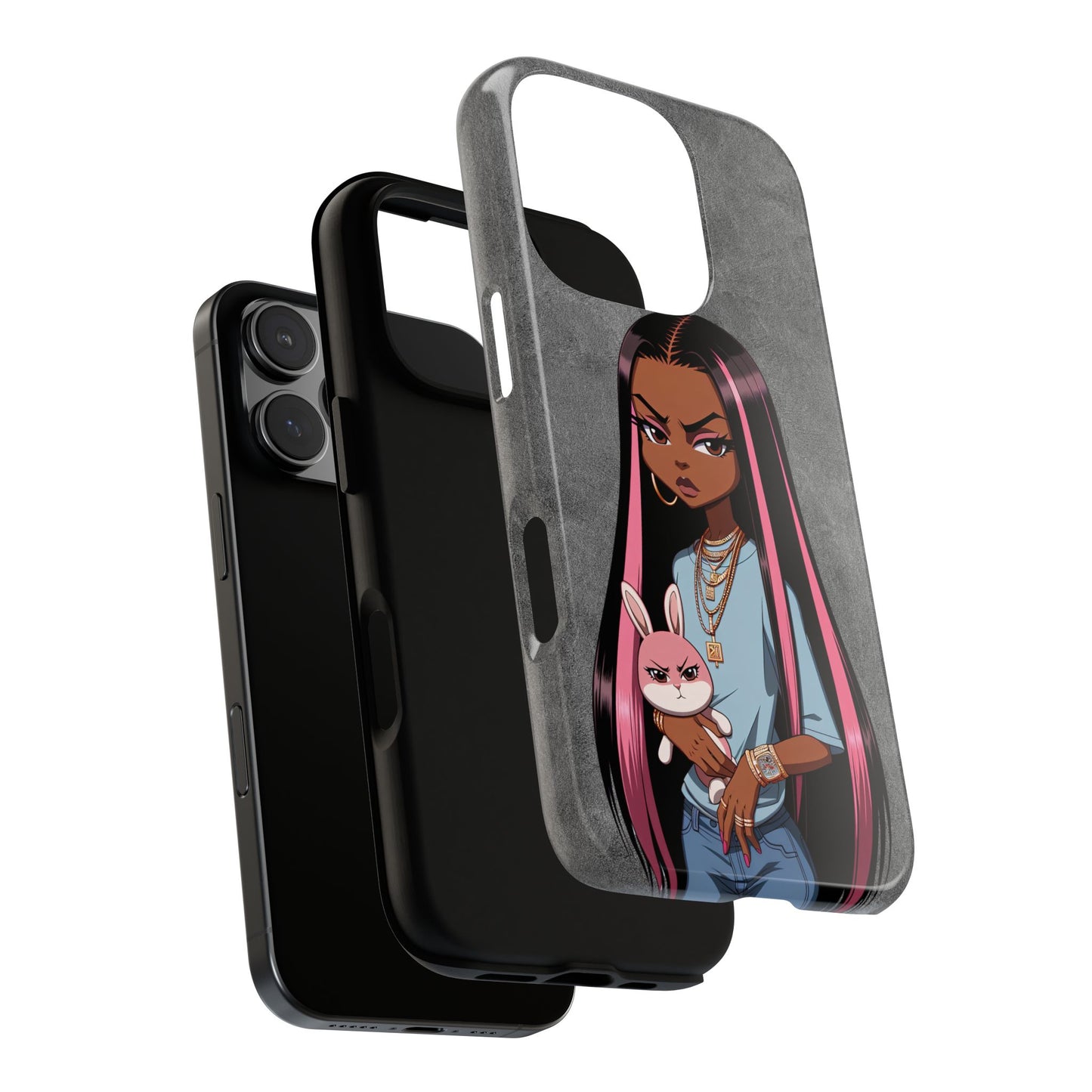 Moxie & her bunny tough Iphone case