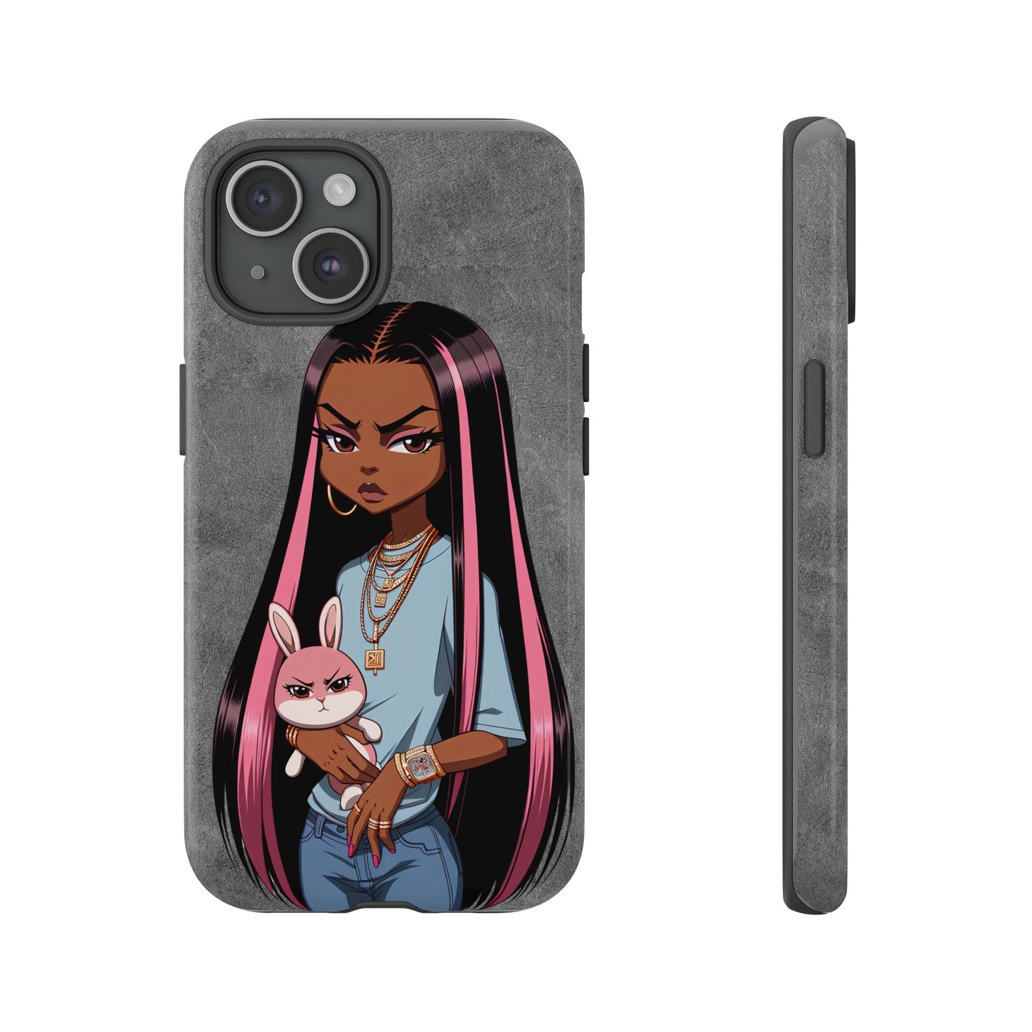 Moxie & her bunny tough Iphone case
