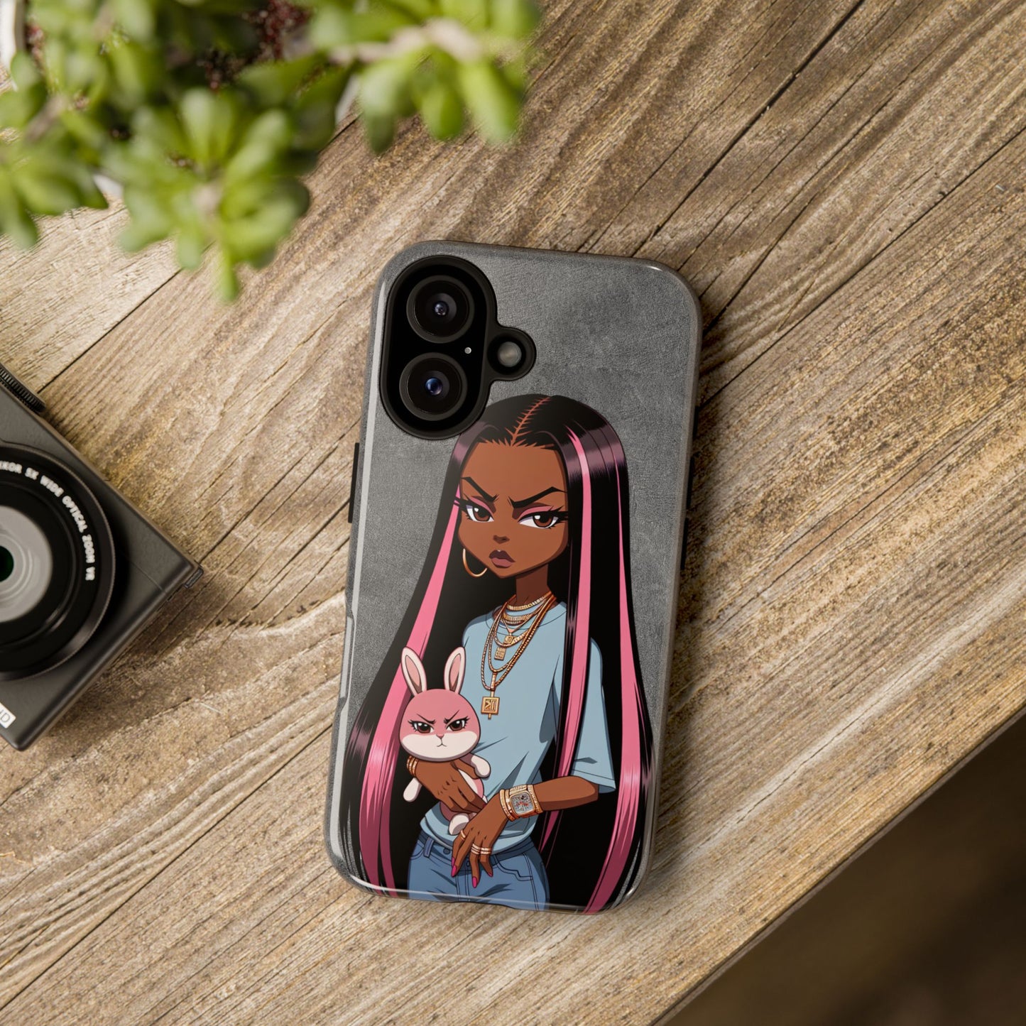 Moxie & her bunny tough Iphone case