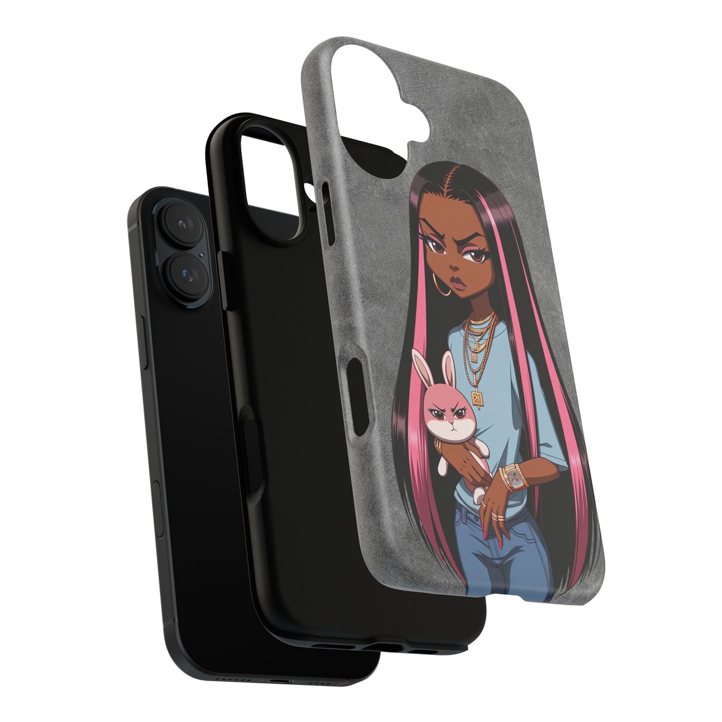 Moxie & her bunny tough Iphone case
