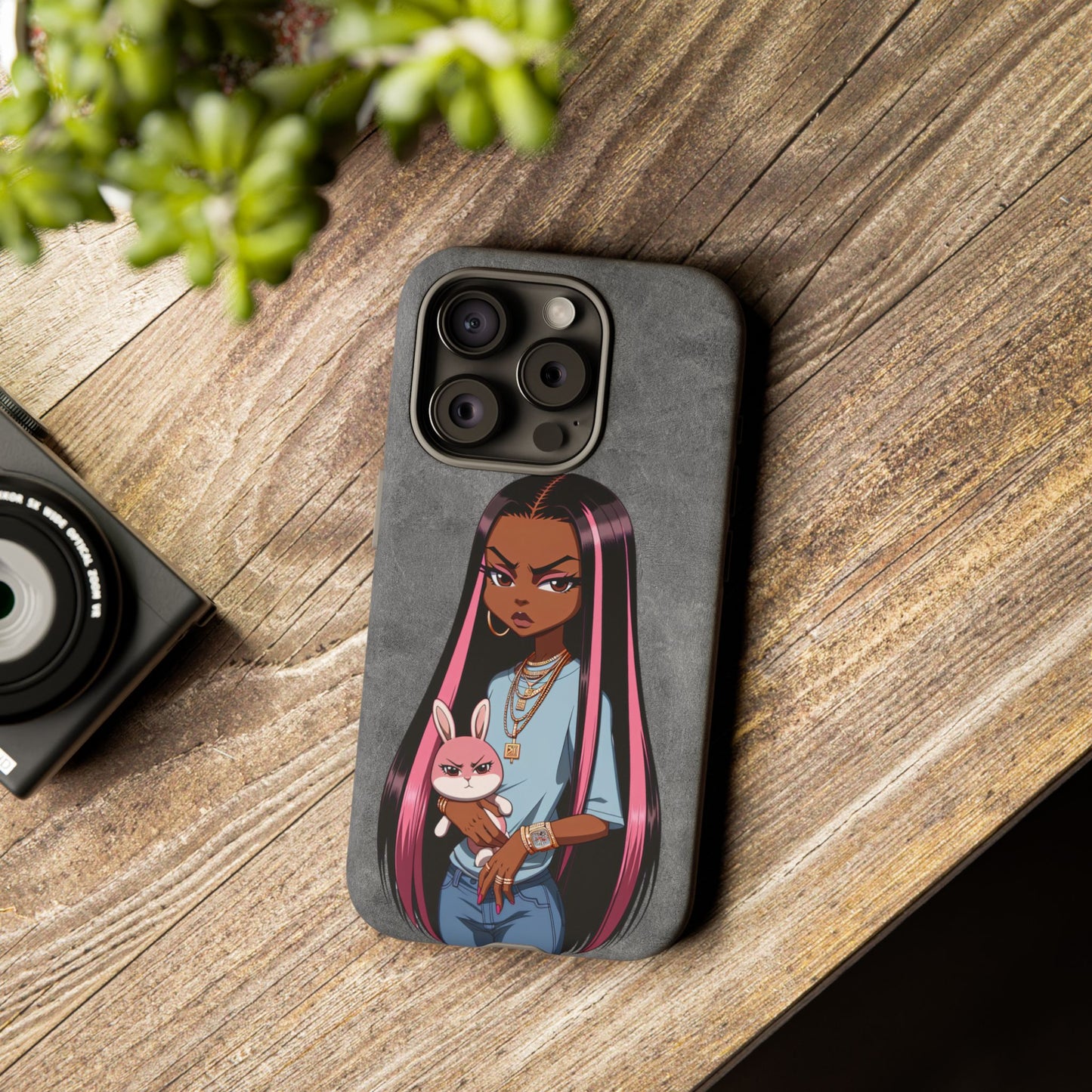 Moxie & her bunny tough Iphone case