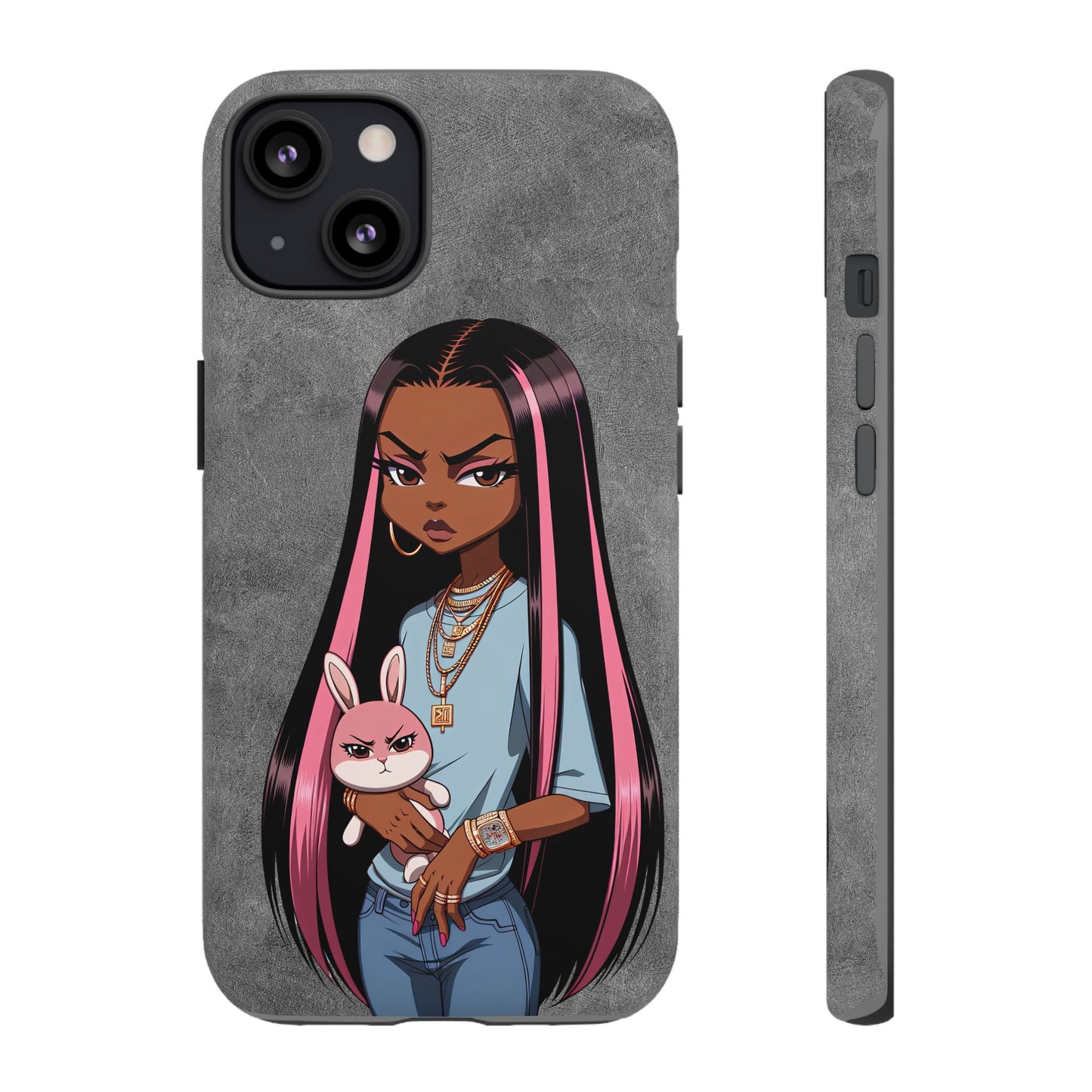 Moxie & her bunny tough Iphone case