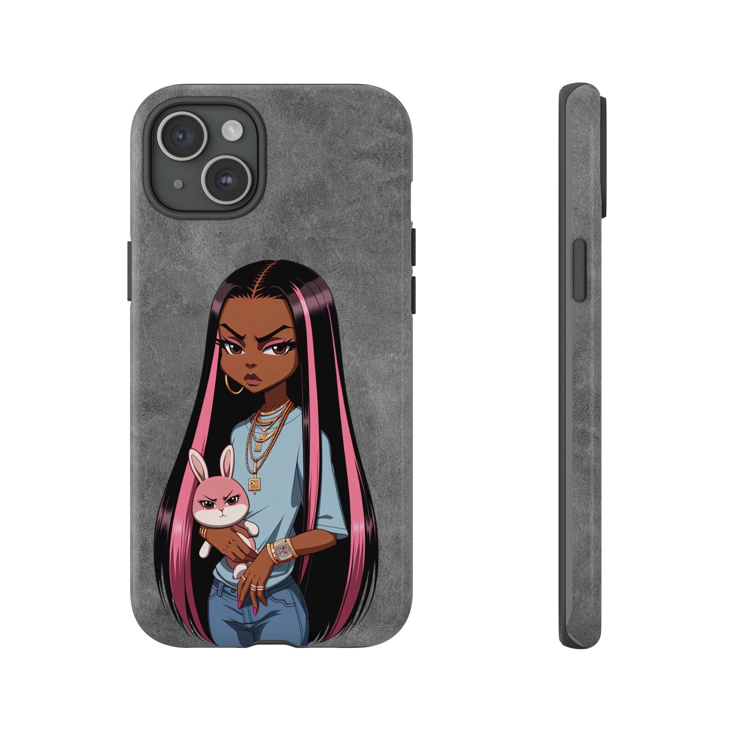 Moxie & her bunny tough Iphone case