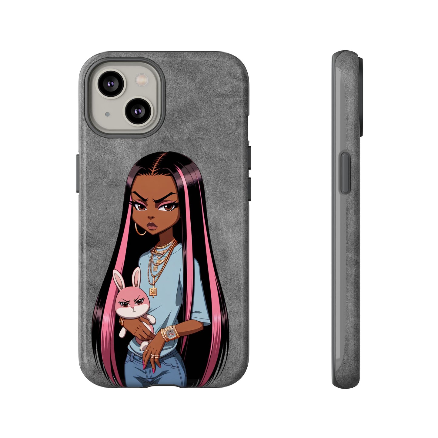 Moxie & her bunny tough Iphone case