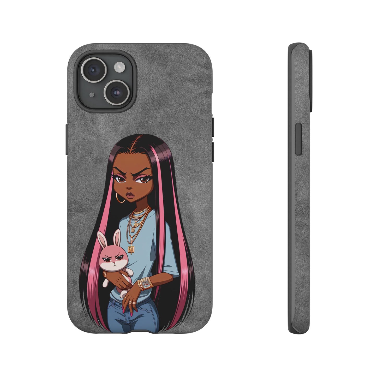 Moxie & her bunny tough Iphone case