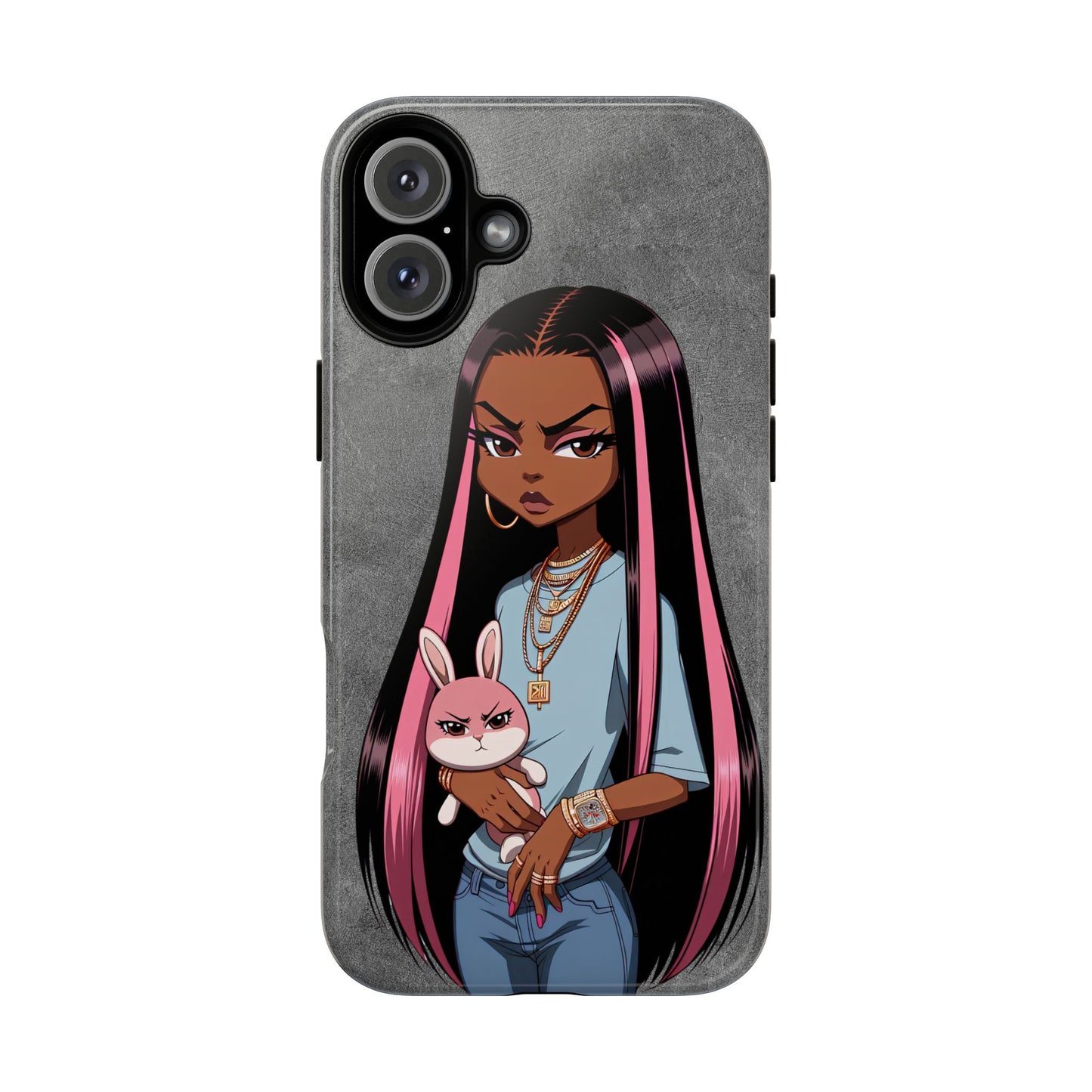 Moxie & her bunny tough Iphone case