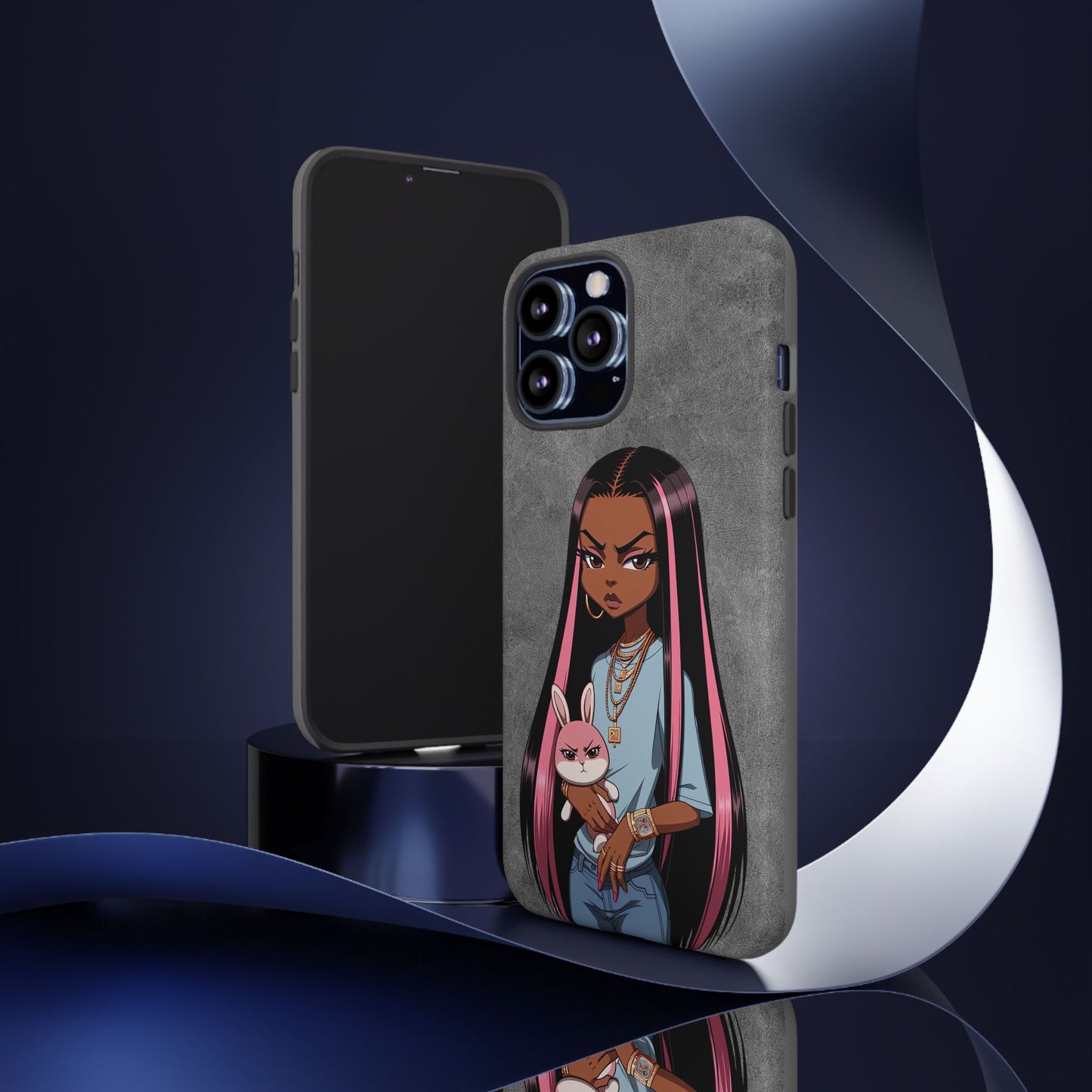 Moxie & her bunny tough Iphone case