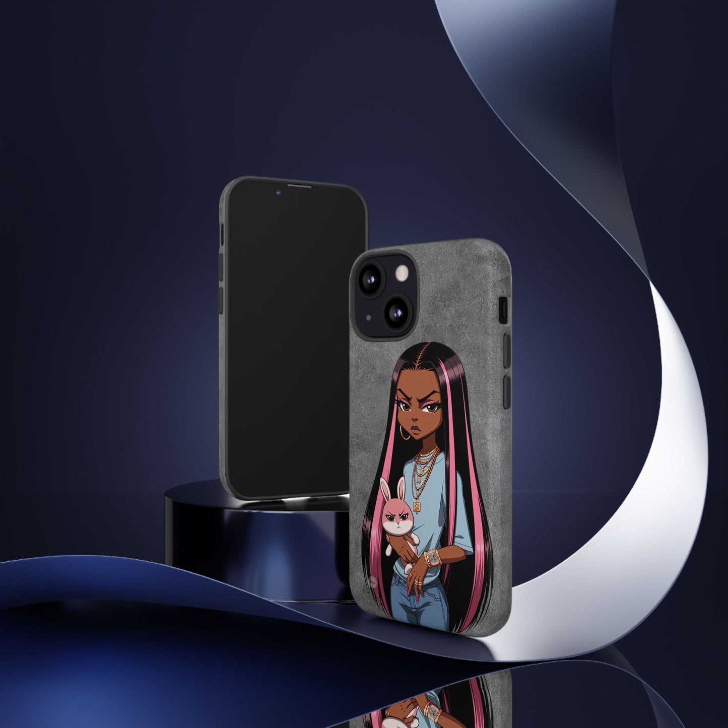 Moxie & her bunny tough Iphone case