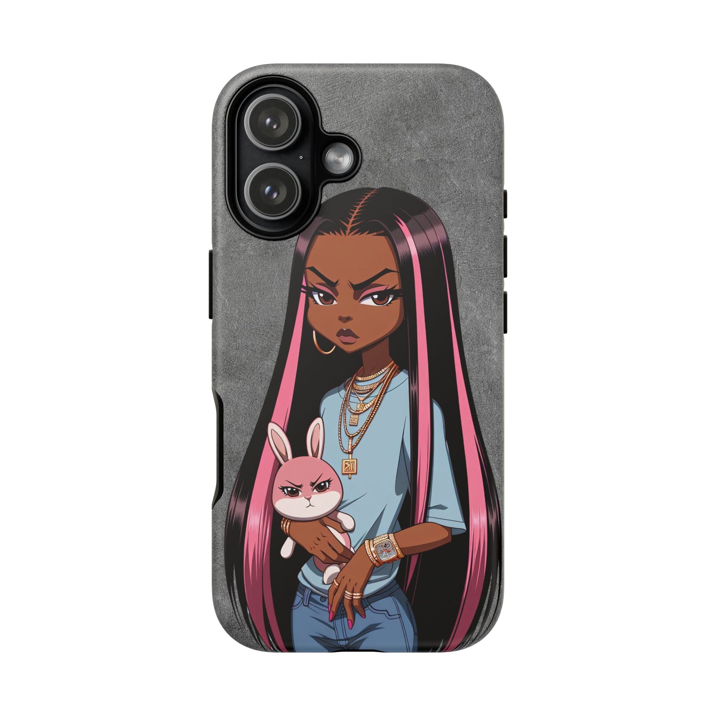 Moxie & her bunny tough Iphone case